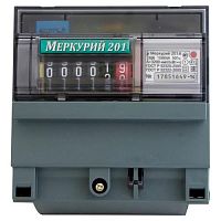 Счетчик электроэнергии 1Ф однотарифный Меркурий 201.6 80/10 Т1 D 230В ОУ картинка